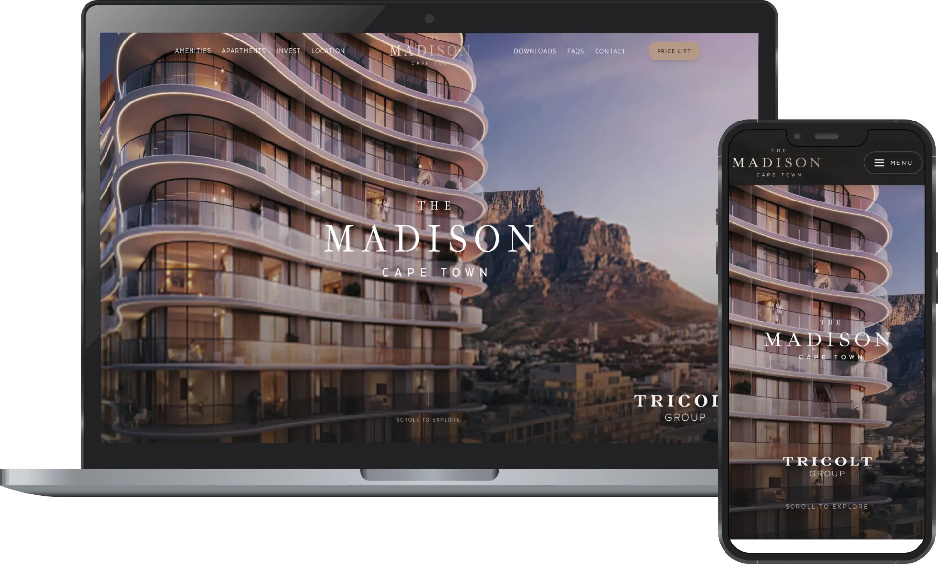 The Madison desktop and mobile views